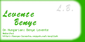 levente benye business card